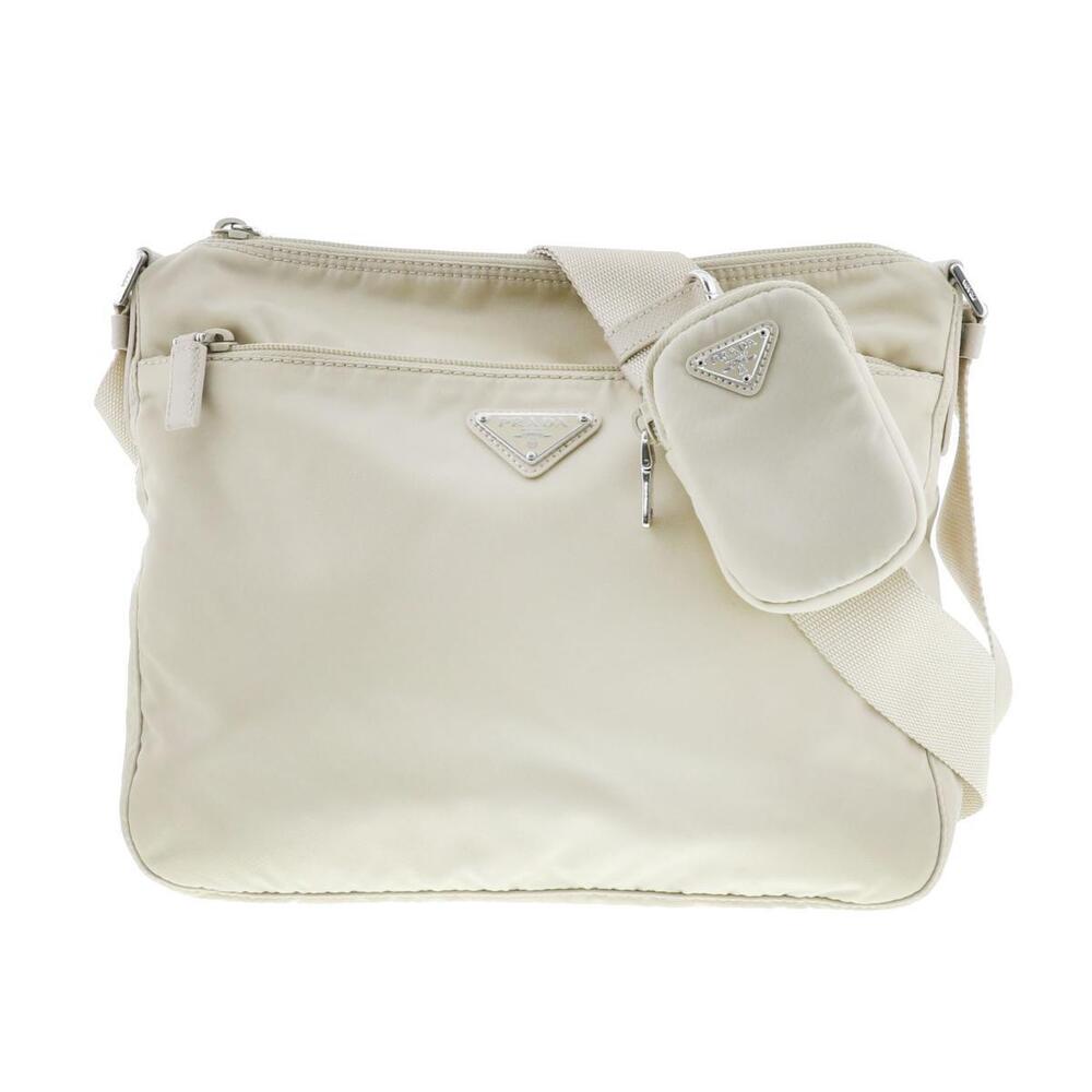 PRADA Shoulder Bag Messenger Beige AB - Picture 1 of 6